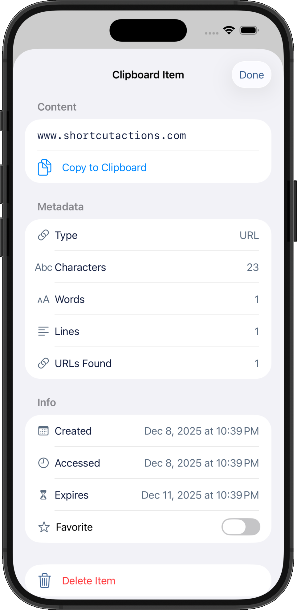 Mobile-friendly UI to manage clipboard history items